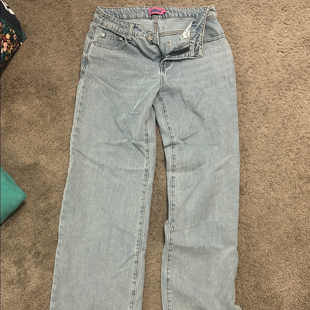 Edikted Light Blue Straight Leg Jeans